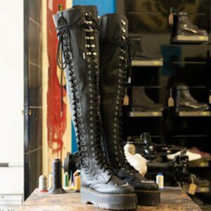 Dr. Martens 28Eye Extreme Max Virginia Leather Knee High Boots DIFFICULT TO FIND